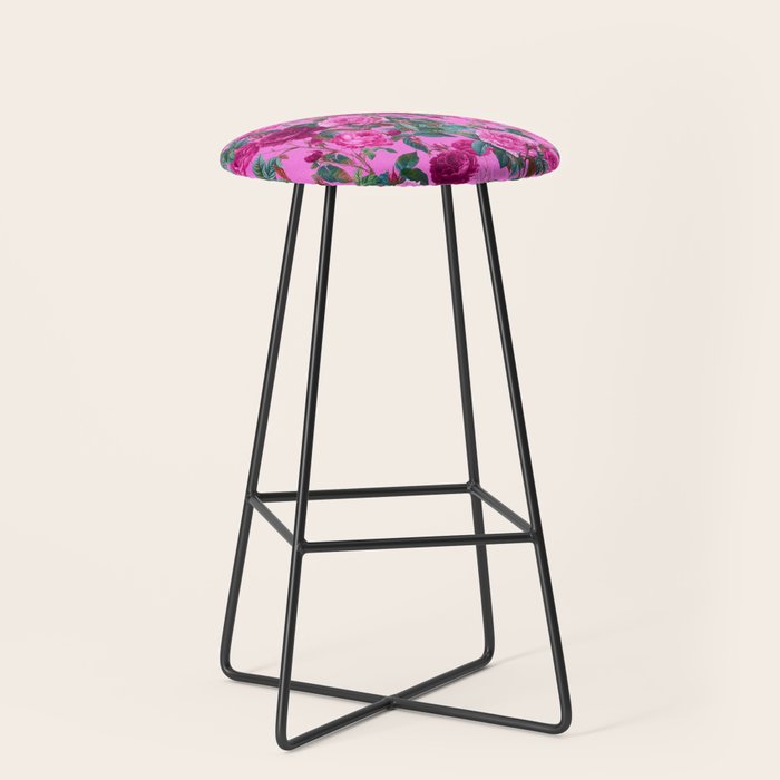  Pink Floral Garden Stool Gallery Image 1