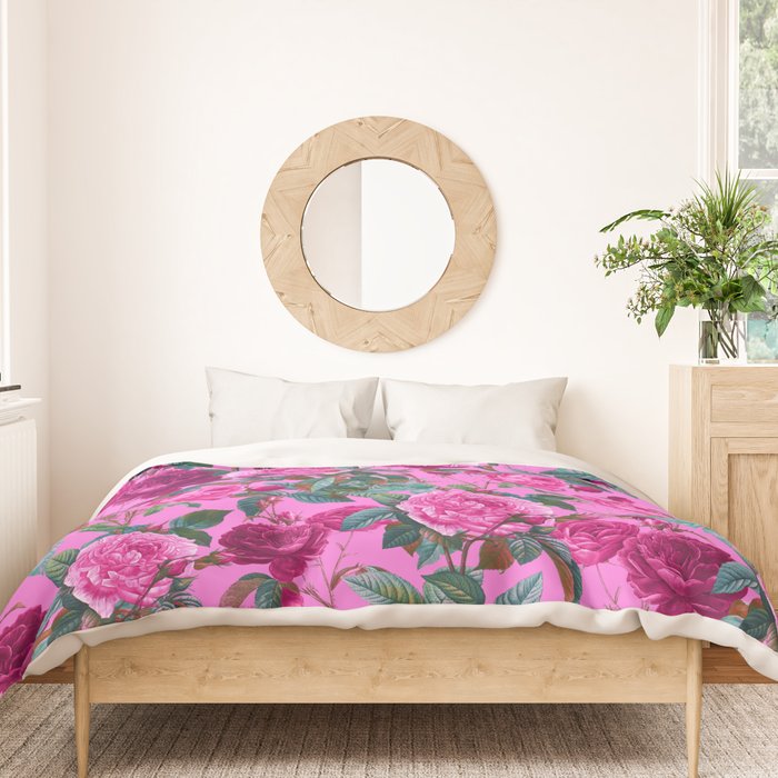  Pink Floral Garden Duvet Cover Gallery Image 3