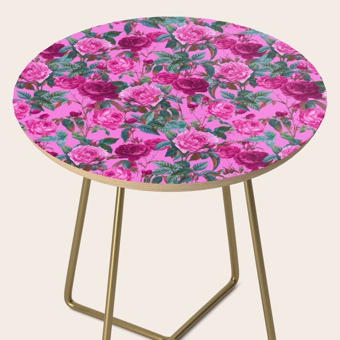 Pink Floral Garden Side Table Gallery Image 2