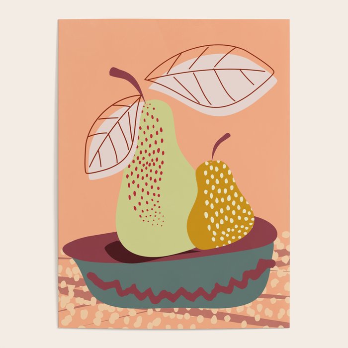 Pears abstract still life Poster Gallery Image 1