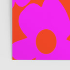 Pink Retro Flowers Orange Red Background #decor #society6 #buyart Poster Gallery Image 3