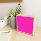 Pink Retro Flowers Orange Red Background #decor #society6 #buyart Mini Art Print Gallery Image 2