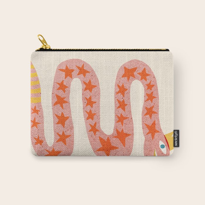 Abstraction_LITTLE_KING_COBRA_SNAKE_CUTE_ADORABLE_POP_ART_0916A Carry All Pouch Gallery Image 1