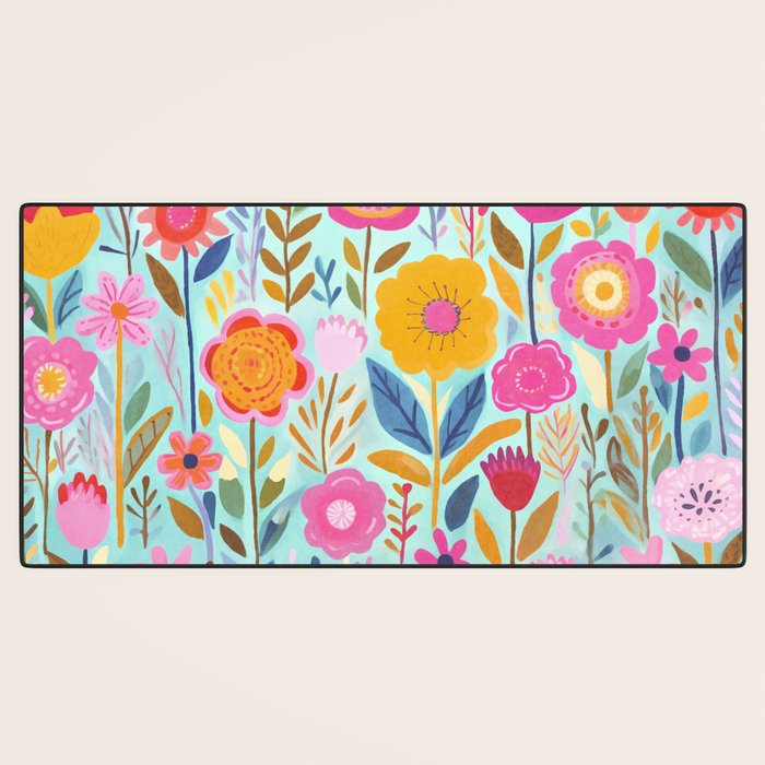 Happy Summer Groovy Flower Meadow Desk Mat Gallery Image 3