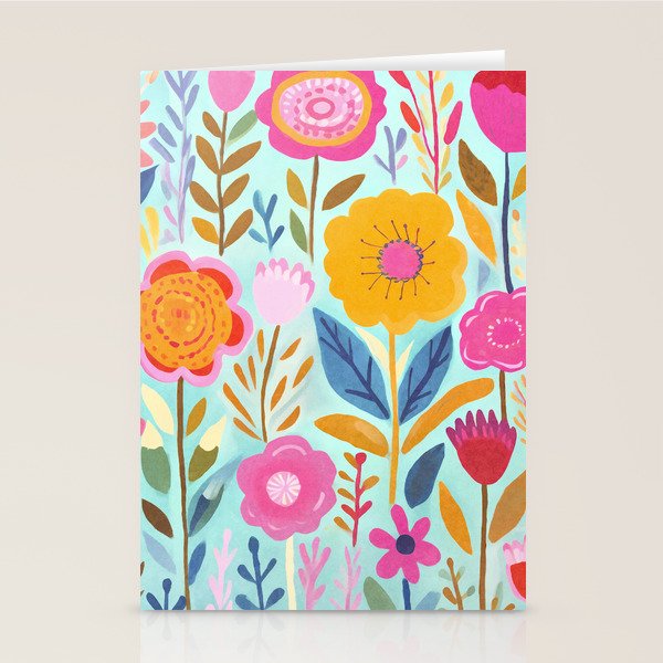 Happy Summer Groovy Flower Meadow Stationery Card Gallery Image 2