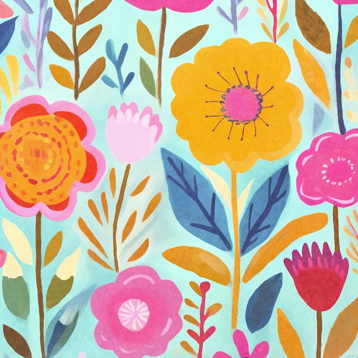 Happy Summer Groovy Flower Meadow Coffee Mug Gallery Image 2