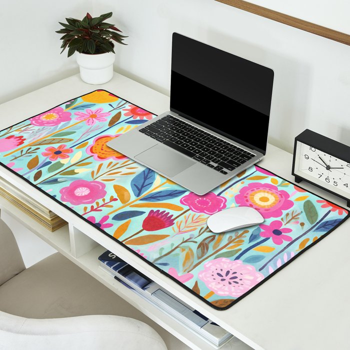 Happy Summer Groovy Flower Meadow Desk Mat Gallery Image 2