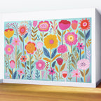 Happy Summer Groovy Flower Meadow Wall Mural Gallery Image 2
