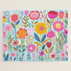 Happy Summer Groovy Flower Meadow Jigsaw Puzzle Gallery Image 1