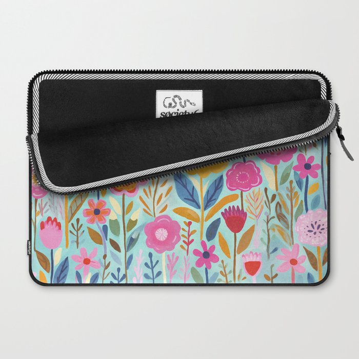 Happy Summer Groovy Flower Meadow Laptop Sleeve Gallery Image 2