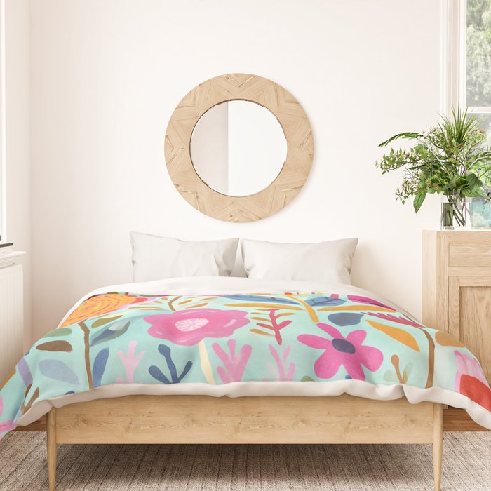 Happy Summer Groovy Flower Meadow Duvet Cover Gallery Image 3
