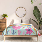 Happy Summer Groovy Flower Meadow Comforter Gallery Image 3