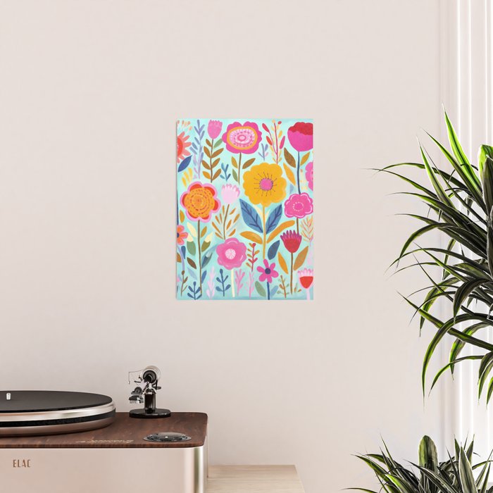 Happy Summer Groovy Flower Meadow Poster Gallery Image 2