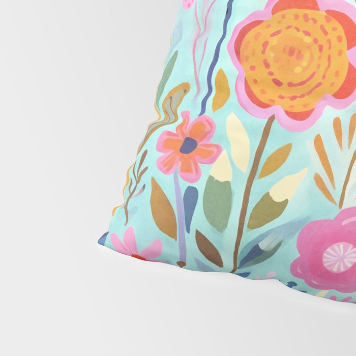 Happy Summer Groovy Flower Meadow Pillow Sham Gallery Image 4