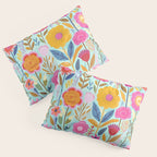 Happy Summer Groovy Flower Meadow Pillow Sham Gallery Image 3