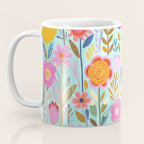 Happy Summer Groovy Flower Meadow Coffee Mug Gallery Image 3
