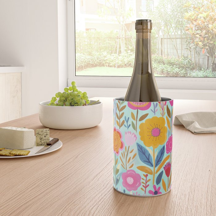 Happy Summer Groovy Flower Meadow Wine Chiller Gallery Image 4