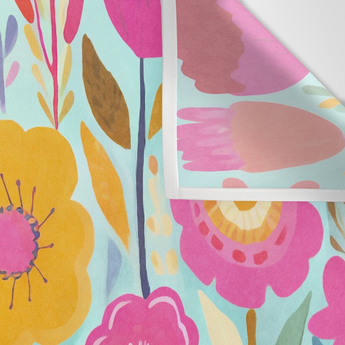 Happy Summer Groovy Flower Meadow Wall Tapestry Gallery Image 3