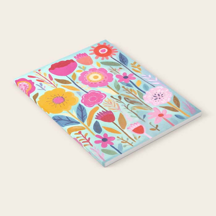 Happy Summer Groovy Flower Meadow Notebook Gallery Image 1