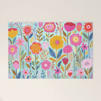 Happy Summer Groovy Flower Meadow Welcome Mat Gallery Image 1