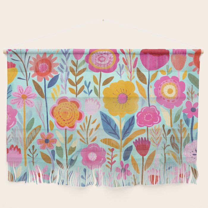 Happy Summer Groovy Flower Meadow Wall Hanging Gallery Image 1