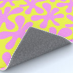 Neon Yellow and Pink Amoeba Dance Vivid Retro Modern Pattern Rug Gallery Image 4