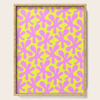 Neon Yellow and Pink Amoeba Dance Vivid Retro Modern Pattern Serving Tray Gallery Image 1