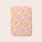 Neon Yellow and Pink Amoeba Dance Vivid Retro Modern Pattern Bath Mat Gallery Image 1