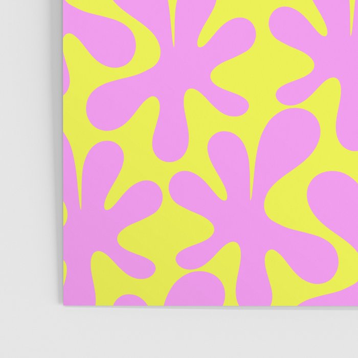 Neon Yellow and Pink Amoeba Dance Vivid Retro Modern Pattern Poster Gallery Image 3
