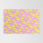 Neon Yellow and Pink Amoeba Dance Vivid Retro Modern Pattern Rug Gallery Image 2