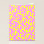 Neon Yellow and Pink Amoeba Dance Vivid Retro Modern Pattern Stationery Card Gallery Image 2