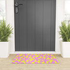 Neon Yellow and Pink Amoeba Dance Vivid Retro Modern Pattern Welcome Mat Gallery Image 3