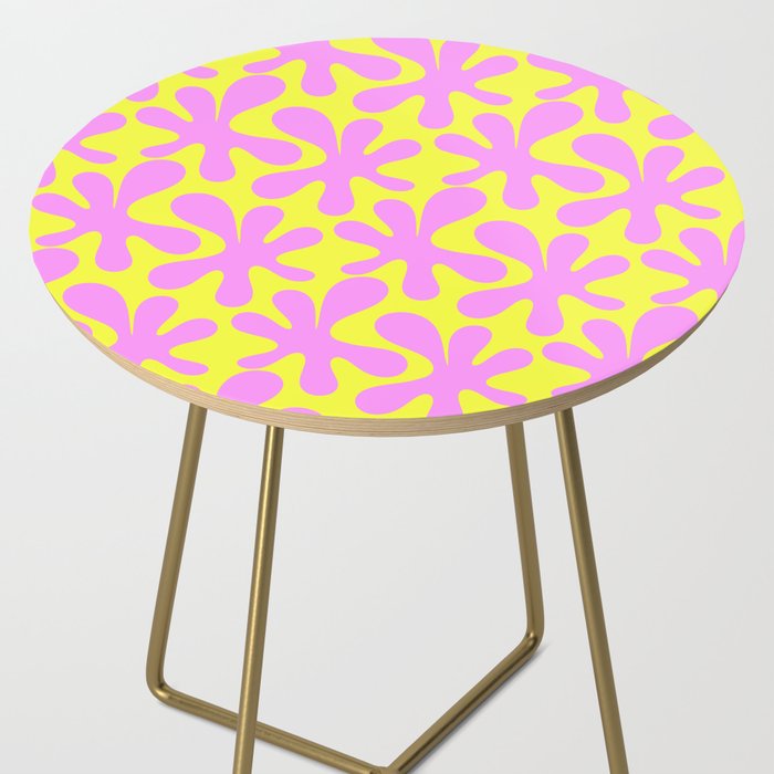 Neon Yellow and Pink Amoeba Dance Vivid Retro Modern Pattern Side Table Gallery Image 2
