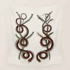 Albertus Seba Snakes  Double Spiral Vines  Wall Tapestry Gallery Image 4