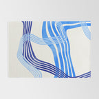 minimal organic waves blue Rug Gallery Image 2
