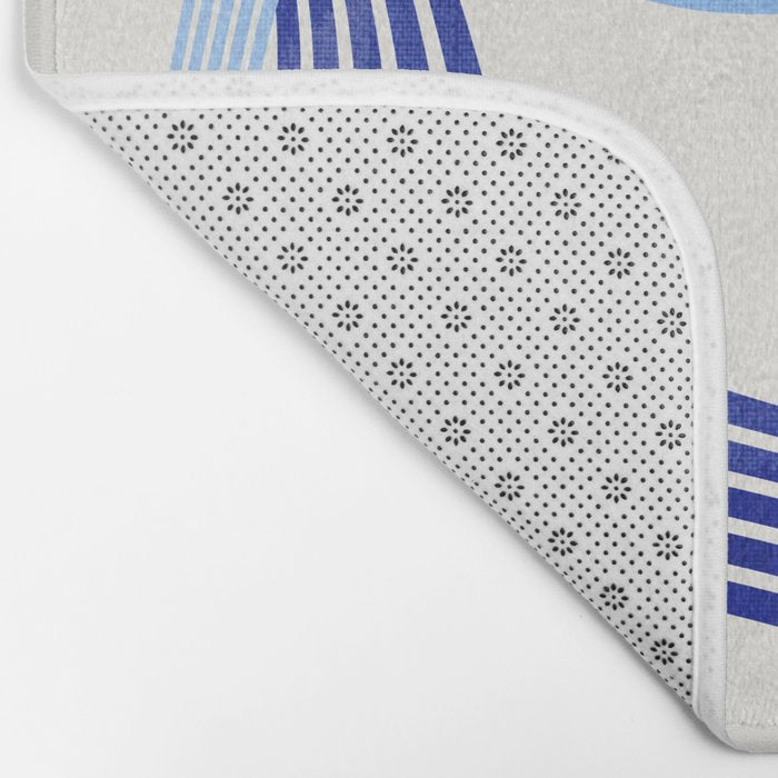 minimal organic waves blue Bath Mat Gallery Image 2