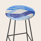 minimal organic waves blue Stool Gallery Image 2