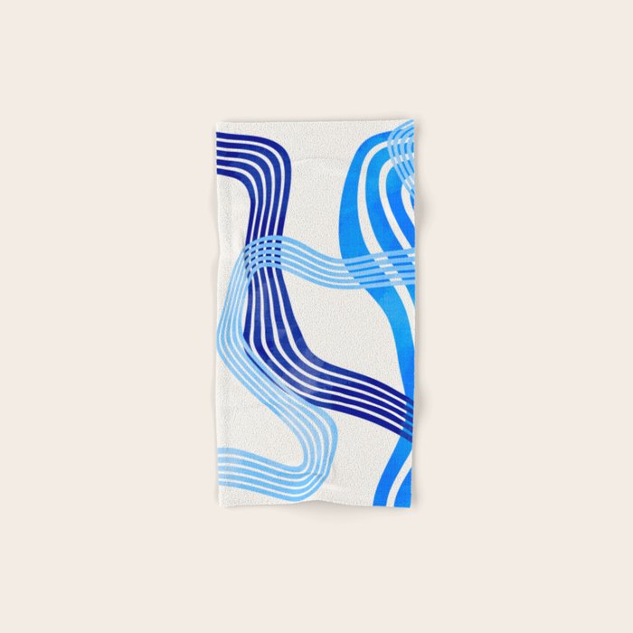 minimal organic waves blue Bath Towel Gallery Image 1