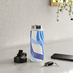 minimal organic waves blue Water Bottle Gallery Image 4