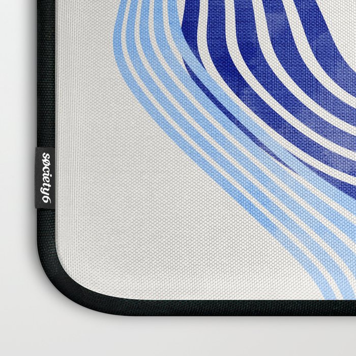 minimal organic waves blue Laptop Sleeve Gallery Image 3