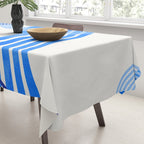 minimal organic waves blue Tablecloth Gallery Image 3