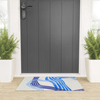 minimal organic waves blue Welcome Mat Gallery Image 3