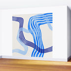 minimal organic waves blue Wall Mural Gallery Image 2