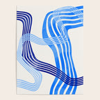 minimal organic waves blue Poster Gallery Image 4