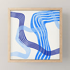 minimal organic waves blue Mini Art Print Gallery Image 1