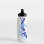 minimal organic waves blue Water Bottle Gallery Image 3