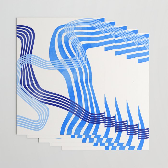 minimal organic waves blue Wrapping Paper Gallery Image 3