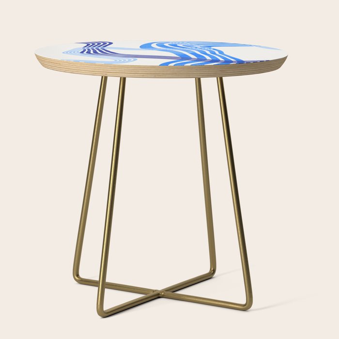 minimal organic waves blue Side Table Gallery Image 1