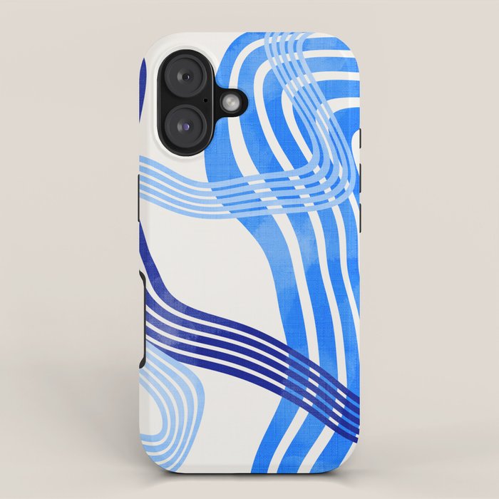 minimal organic waves blue iPhone Case Gallery Image 1