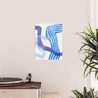 minimal organic waves blue Poster Gallery Image 2